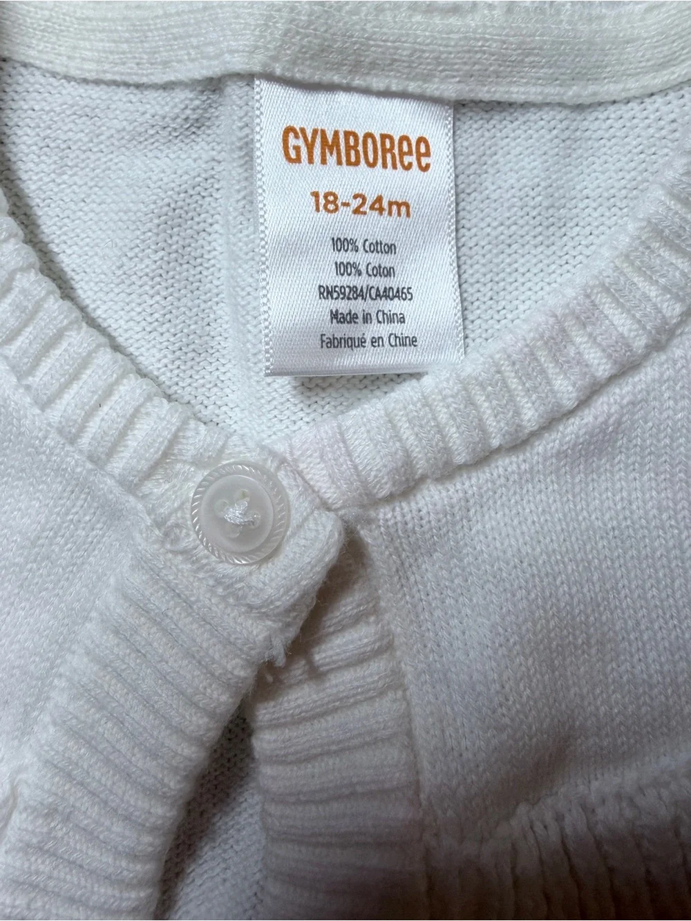 🔥 $35 Gymboree White Knit Baby Cardigan With Ruffled Collar Sz 18-24m 🔥